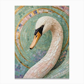 Close Up Swan Mosaic Canvas Print