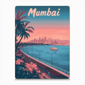 Aihrgdesign A Classic 1960s Travel Poster For Mumbai Canvas Print