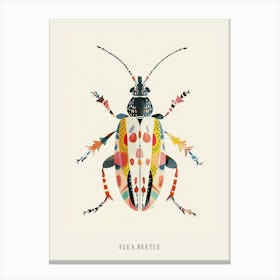 Colourful Insect Illustration Flea Beetle 18 Poster Canvas Print