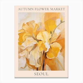 Autumn Flower Market Poster Seoul Canvas Print