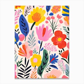 Flowers 47, Matisse style, Floral texture Canvas Print