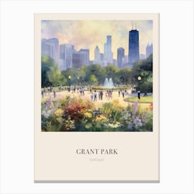 Grant Park Chicago United States 3 Vintage Cezanne Inspired Poster Canvas Print