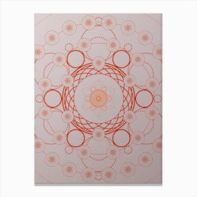 Geometric Abstract Glyph Circle Array in Tomato Red n.0085 Canvas Print