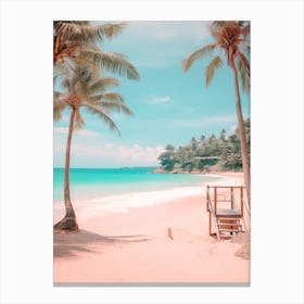 Surin Beach Phuket Thailand Turquoise And Pink Tones 1 Canvas Print