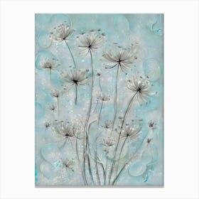 Lost in the Wind: Dandelion Seeds Drifting Away in a Dreamy Landscape 1 Canvas Print