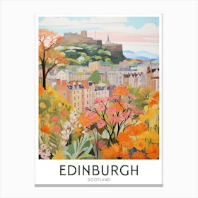 Edinburgh, Scotland Maximalist Travel Poster Vibrant Colour Canvas Print