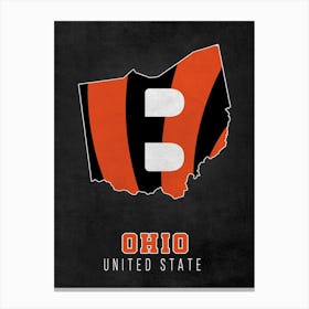 Cincinnati Bengals Ohio State Map Canvas Print