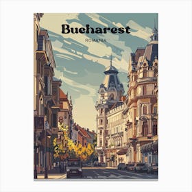 Bucharest Romania Europe Travel Art Canvas Print