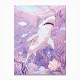 Purple White Tip Reef Shark Illustration 2 Canvas Print