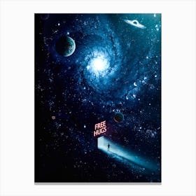 Free Hugs In Blue Space Canvas Print