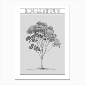 Eucalyptus Tree Minimalistic Drawing 1 Poster Canvas Print