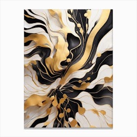 Gold And Black Abstract Painting 2 Canvas Print