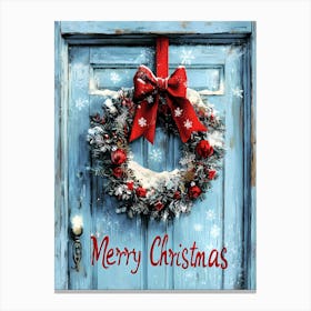 Merry Christmas Door Canvas Print