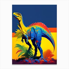 Thescelosaurus Primary Colours Dinosaur Canvas Print
