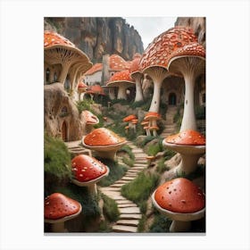 Mushroom Village Canvas Print