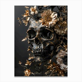 Skull With Flowers 1 Canvas Print