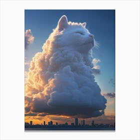 Cat On A Cloud Canvas Print