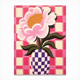 Peonies Flower Vase 4 Canvas Print