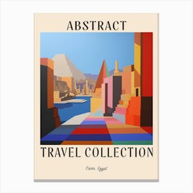 Abstract Travel Collection Poster Cairo Egypt 3 Canvas Print