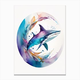 Soupfin Shark Watercolour Canvas Print