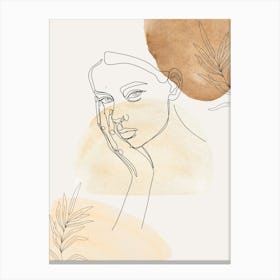 Portrait Of A Woman Monoline Asthetic Mnimalist Drawing 1 Canvas Print