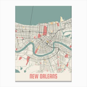 New Orleans Map Poster Canvas Print