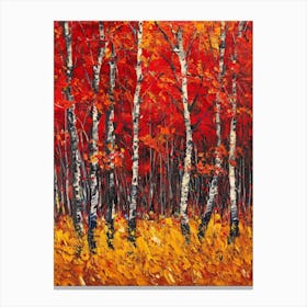 Birch Trees In Autumn 2 Canvas Print