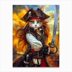 Pirate Cat 12 Canvas Print