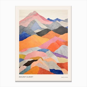 Mount Elbert United States Colourful Mountain Illustration Poster Canvas Print