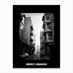Poster Of Beirut, Lebanon, Mediterranean Black And White Photography Analogue 8 Canvas Print