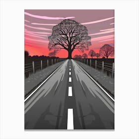 Road At Sunset Canvas Print