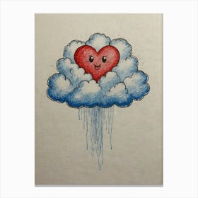 Heart On A Cloud Canvas Print