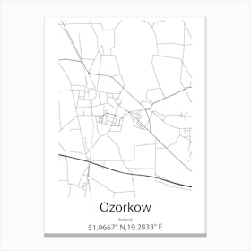 Ozorkow,Poland Minimalist Map Canvas Print