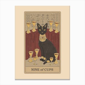 Nine Of Cups Cats Tarot Canvas Print