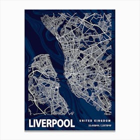 Liverpool Crocus Marble Map Canvas Print