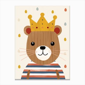 Little Mouse 4 Wearing A Crown Canvas Print