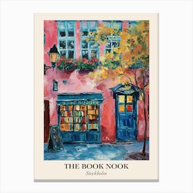 Stockholm Book Nook Bookshop 1 Poster Canvas Print