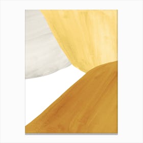 Yellow And White Abstract Painting Canvas Print