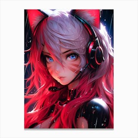 Anime Girl In The Rain Canvas Print