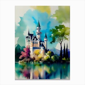 Castle By The Lake Canvas Print