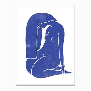 Nude In Blue 01 Canvas Print