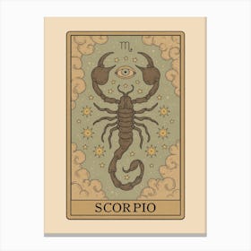 Scorpio Tarot Zodiac Canvas Print