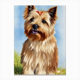 Norwich Terrier 2 Watercolour dog Canvas Print