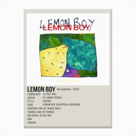 Lemon Boy By Cavetown 2018 Poster Canvas Print