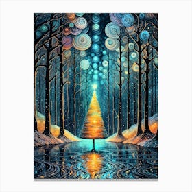 Iridescent Holiday Dream - Glowing Christmas Tree Leinwandbild