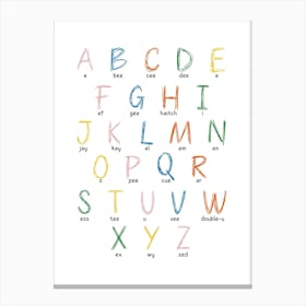 Alphabet Letter A Kids and Nursery Canvas Print