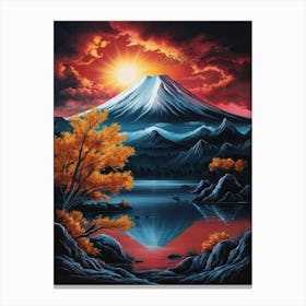 Mt Fuji At Sunset Canvas Print