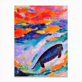 Dugong (Sea Cow) Matisse Inspired Canvas Print