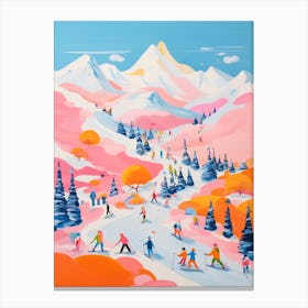 Abstract Impressionist Ski Hill 2 Canvas Print