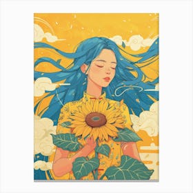 Sunflower Girl 18 Canvas Print